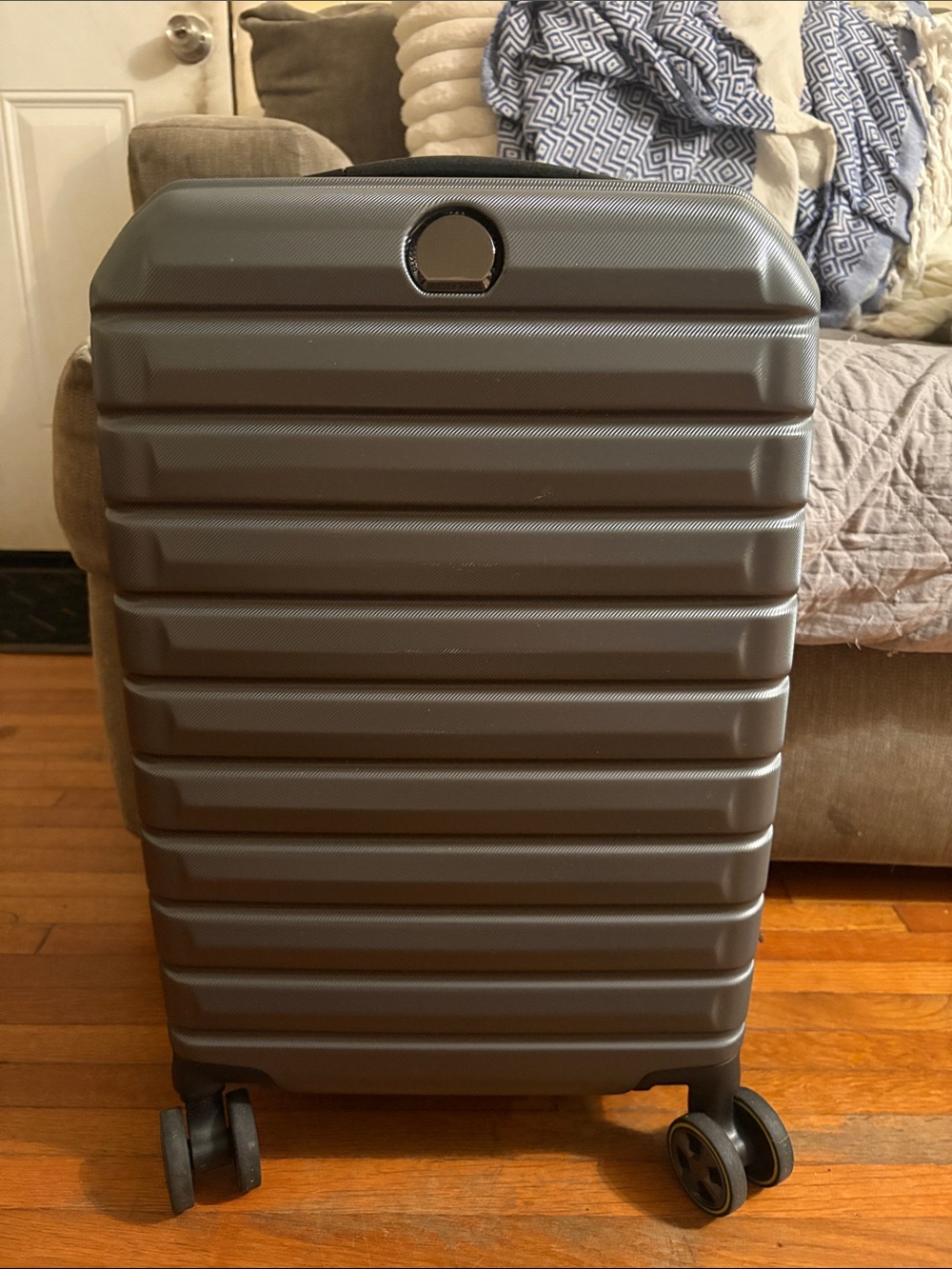 Compact Hardshell Carry-On Luggage in Charcoal Gray